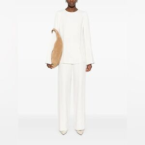 WHITE TALIA TROUSERS LOULOU STUDIO